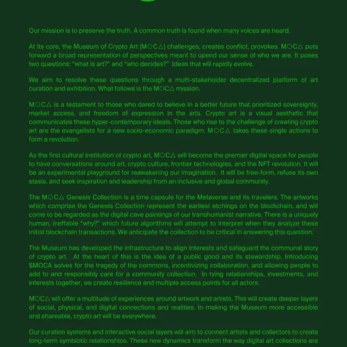 Museum Of Crypto Art Fundraiser 1