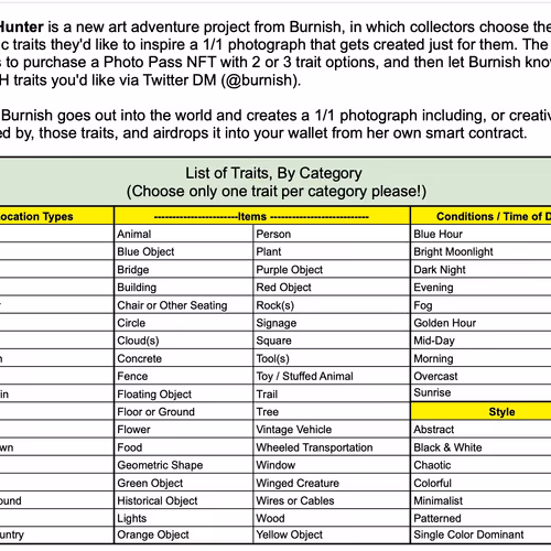 Trait Hunter: Photo Passes