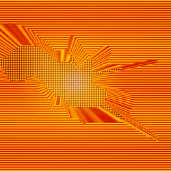 Optical illusion moving Ballerina in red and orange lines (with a focus point)