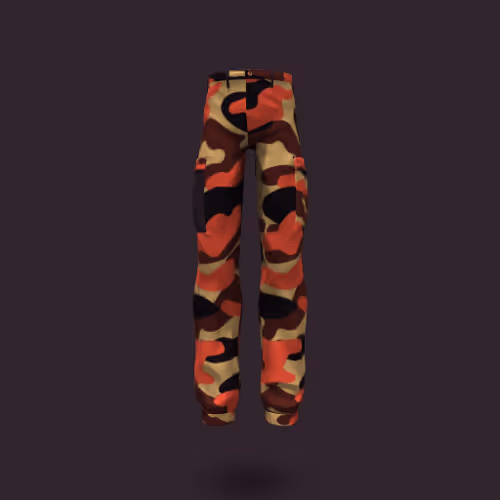 Orange camouflage cargo pants #38