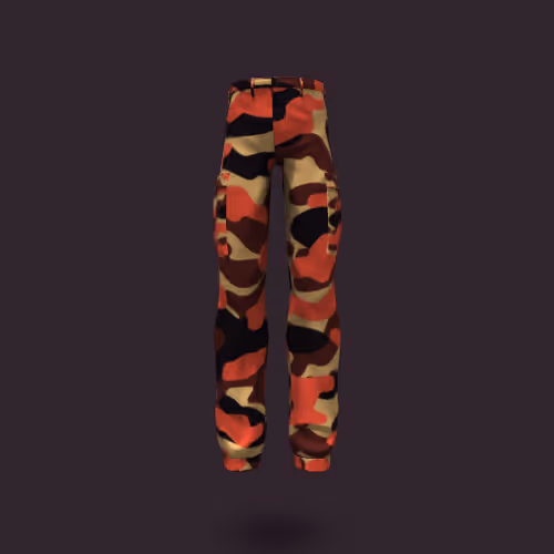 Orange Camouflage Cargo Pants