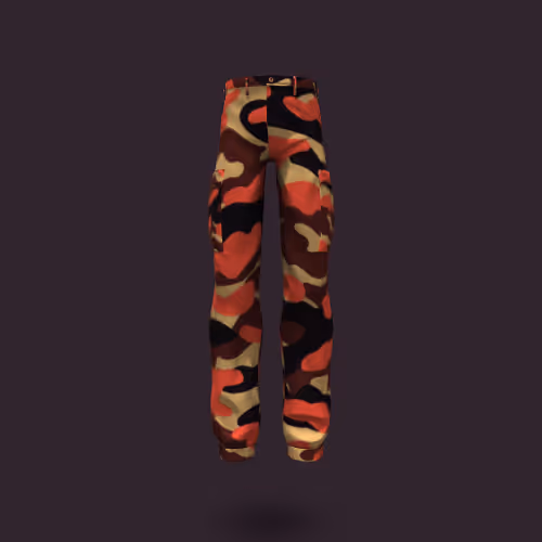 Orange Camouflage Cargo Pants