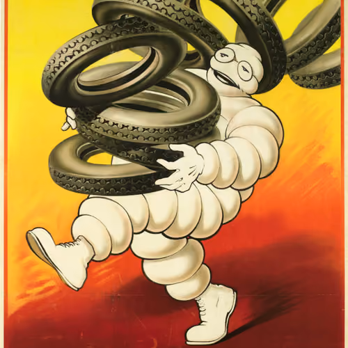 1927 - Bibendum et la pile de pneus