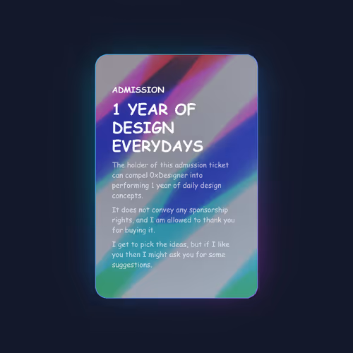 Admission 1 Year Of Design Everydays