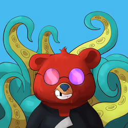 #1590 • Fluffy Inky Ruby Cub