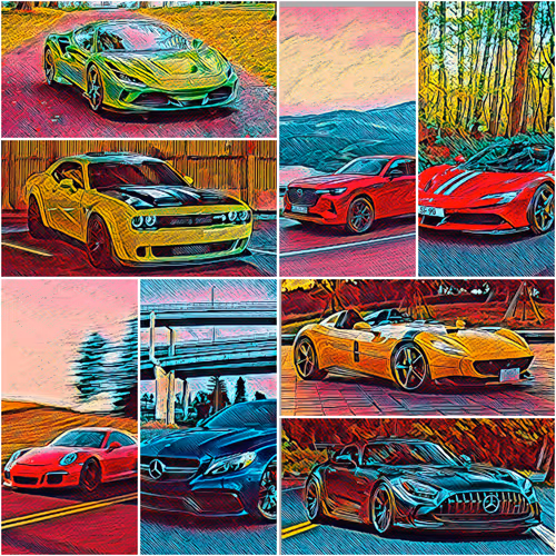 Cartoon cars art - old