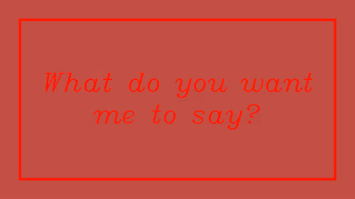What do you want me to say? by Lauren Lee McCarthy