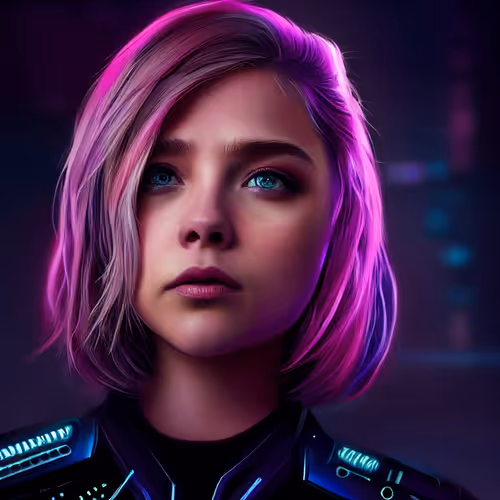 The cyberpunk Chloe Grace Moretz fanart collection