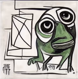 Rare oil painting pepes