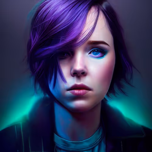 The cyberpunk Ellen Page (Elliot Page) fanart collection