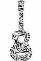 Guitar symbols, Abstract Arabic calligraphy - old