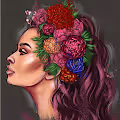 Women in flowers