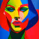 Colorful faces in abstract art