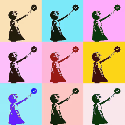 Girl with ✓ Balloon