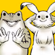 Rabbit and frog daily life