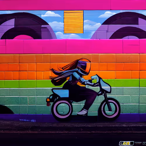 Biker Chicks - AI Street Art