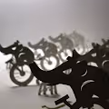 Elephant riding unicycle - old