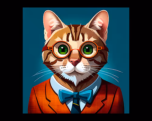 Nerd cats with glasses