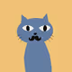 Muse the mustache cat - old