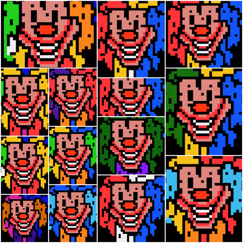pixel crazy clown