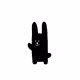Happy black rabbit