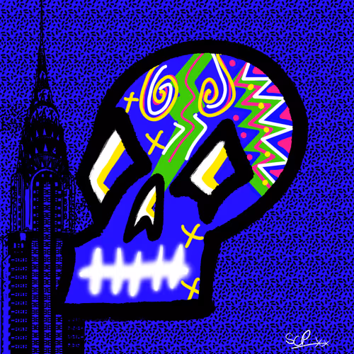 Vintage Crazy Skull ArtWork