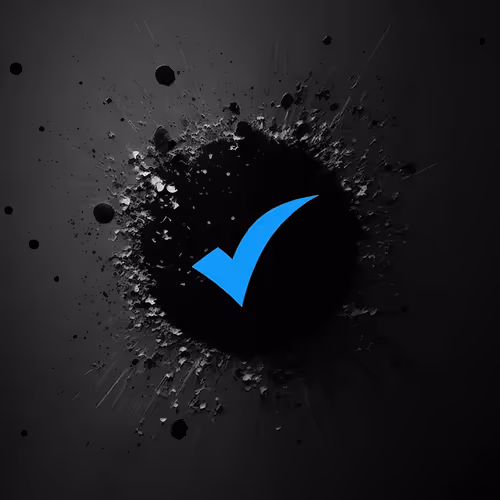 Blue Check Mark on the Dark