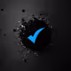 Blue Check Mark on the Dark