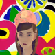 Girl with great painter's style background