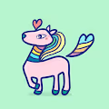 Unicorn is wishing for love, peace and harmony. - old
