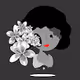 Girl and flawer - old