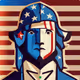 American flag man art