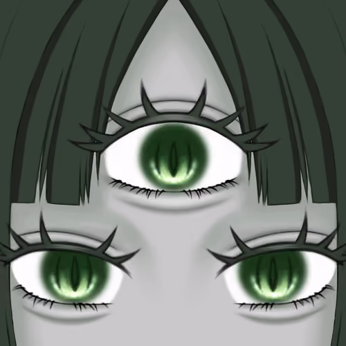 a girl with three eyes