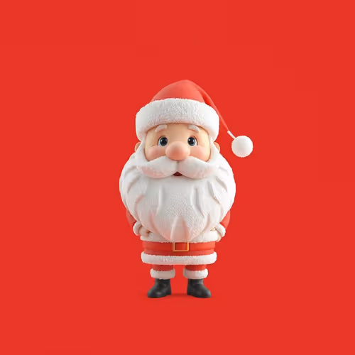 3D Pink Santa Claus Christmas NFTs 8 Pieces