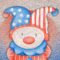 USA Clown Digital Oil-paint - old