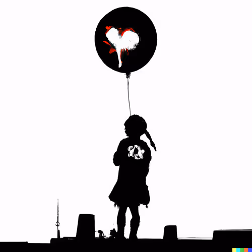 banksy of ballon girl - old