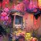 Houses in flowers