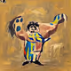 Painted football legends - old