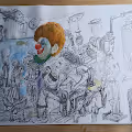 Metaverse in Charcoal drawing only by hand - old