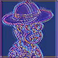 Glassy Straw Hat Art Effect - old