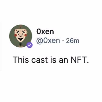 This Cast is an NFT