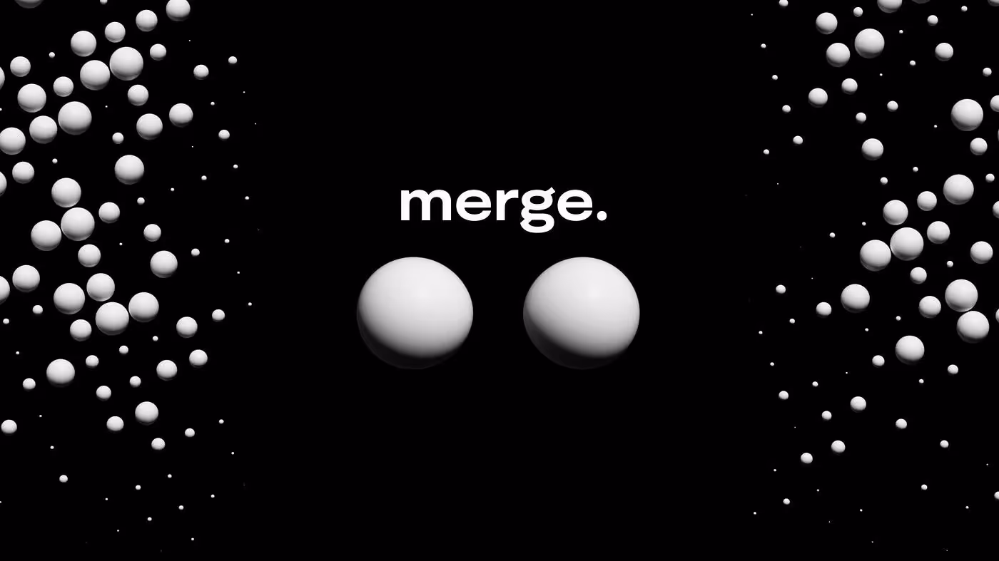 Pak, The Merge, 2021: white mass spheres on black