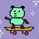 Little Green Panda On A Skateboard