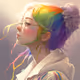 Rainbow hair girl