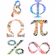 Mathematic symbols, abstract Arabic calligraphy