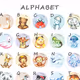 Alphabet animals watercolor