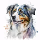 Watercolor Dog Breed Portrait Painting