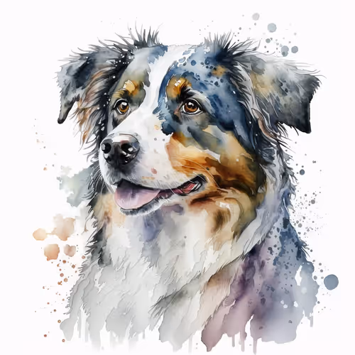 Watercolor Dog Breed Portrait Painting