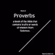 Bible Wisdom - Proverbs collection - old