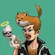 Man And Hairstyle Shiba Dog - old